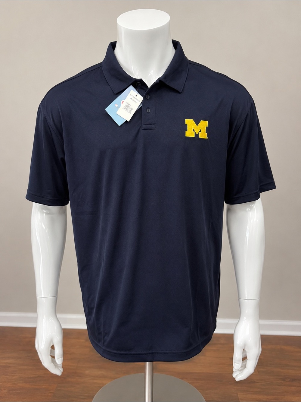 Champion Michigan Wolverines polo shirt men's 2XL short sleeve blue NWT